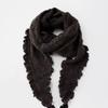 Ruffled Edge Knitting Scarf Soft Breathable Hollow Scarf Triangular Scarf  Spring Autumn Winter