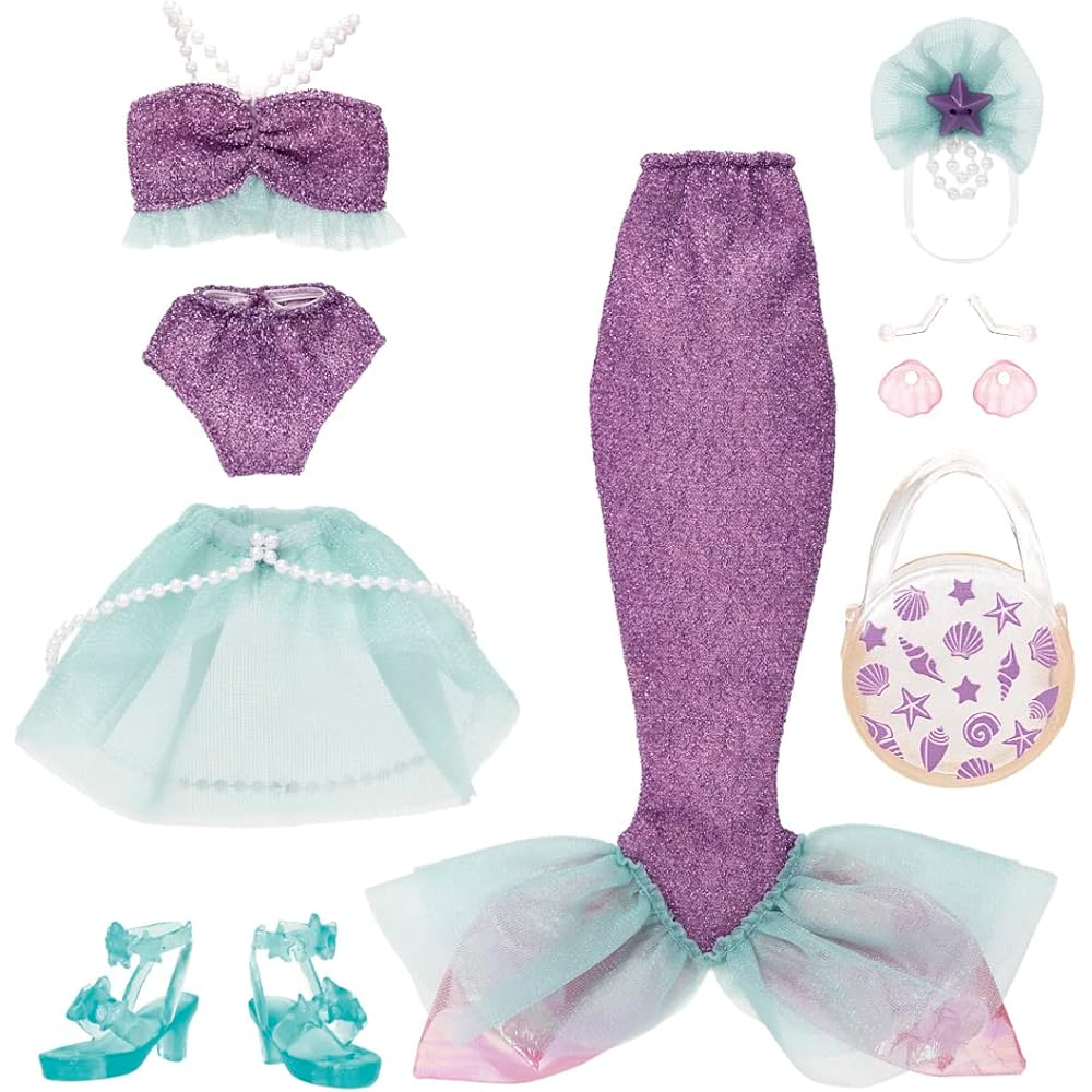 Takara Tomy Licca Mermaid Vacation Dress Set for Dress-Up Play Toys Ages 3 and Up