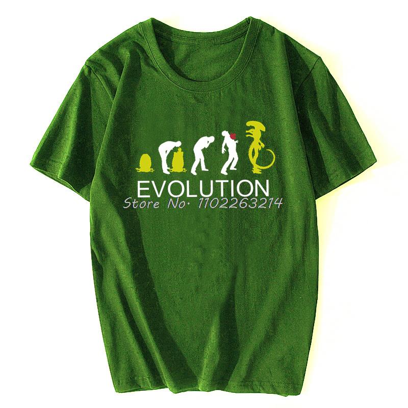 Man Women Fashion T Shirt Funny Evolution of Alien Mens Sci-Fi- TShirt Men Leisure Tops Male Summer Oversized Tee Ropa