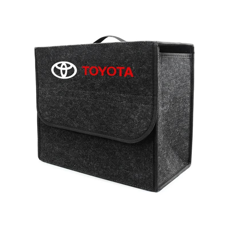 YQMN5 Car interior sticker Car Trunk Storage Box Foldable Felt Organizer Stowing Tidying Box For Toyota Corolla Camry rav4 Yaris hilux