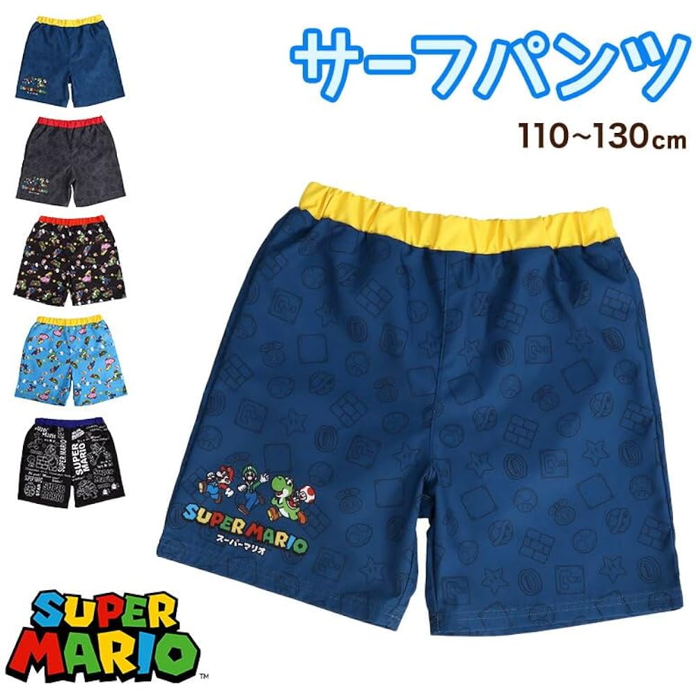[Irene] Swimsuit Boy Kids Sea Pan Surf Pants Super Mario Character Junior 130cm E: Total Pattern ...