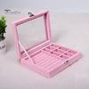 Шкатулка для драгоценностей с несколькими сетками Прямоугольная Портативная металлическая пряжка Прозрачная видимая искусственная кожа Кольцо на палец Серьги Ожерелье Дорожная шкатулка для драгоценностей Путешествие