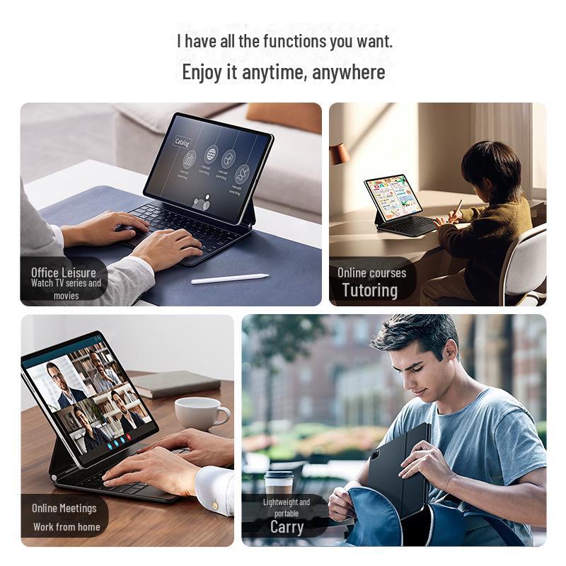 Магнитный чехол-клавиатура Bluetooth для iPad Air 11 - Умный защитный чехол для планшета с сенсорной панелью
