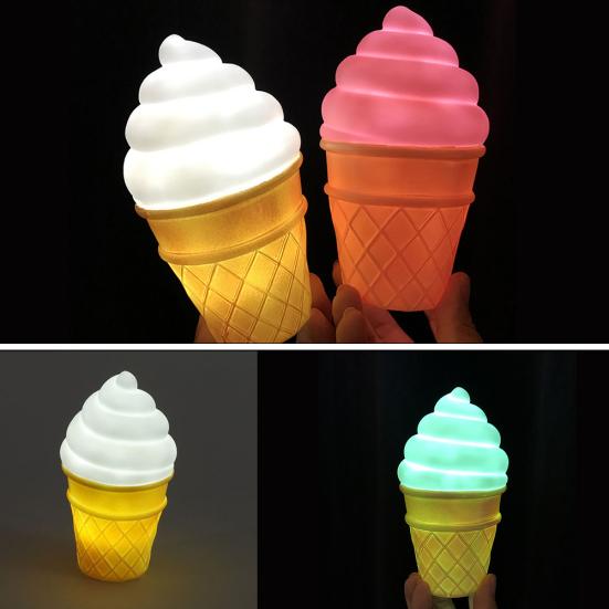 Novelty Ice Cream Shaped LED Desk Table Night Light Bedroom Home Decor Lamp