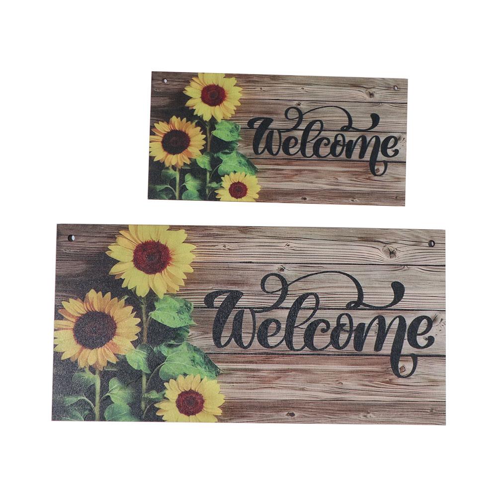 Lightweight Sunflower Welcome Sign Hanging Wooden Decoration Sign Welcome Door Sign Kitchen