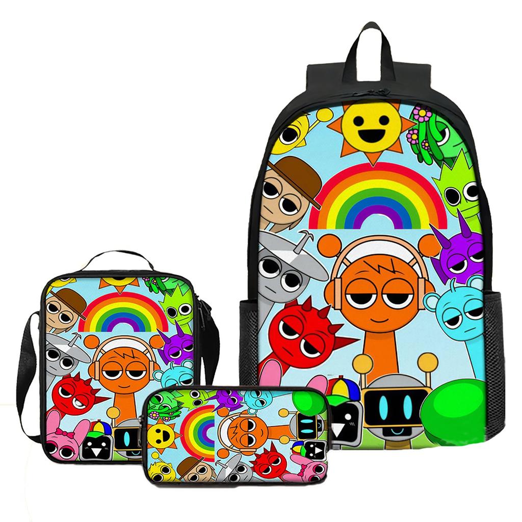 Large-capacity Backpack For Primary And Secondary School Students, Cartoon Shoulder Bag And Pencil Case For Children
