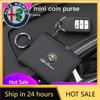 Car Stickers For Alfa Romeo Car Key Bag Leather Mini Coin Purse Card Bag For Alfa Romeo 4C 159 Spider Giulia Giulietta 156 Tonal