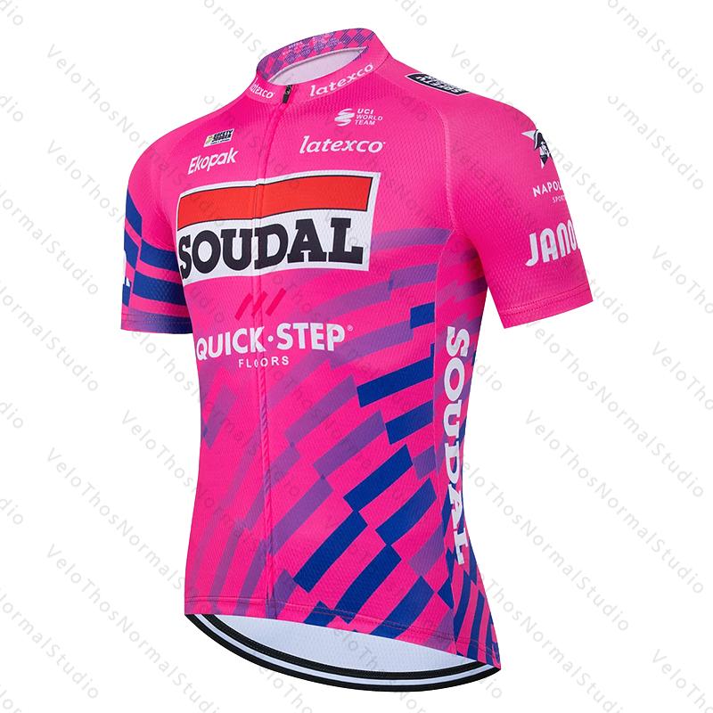 Quick Step Cycling Jersey Set Short Sleeve and Bib Shorts Pro Race Bicycle MTB Ropa Maillot Cycling Clothes Quick-drying