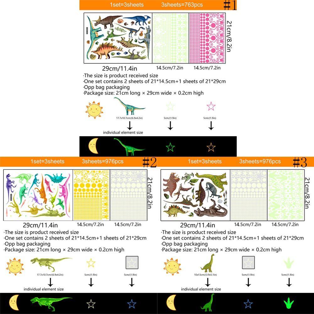 Luminous Dinosaur Themed Wall Decals Cartoon Dinosaurs Wall Decals  Children