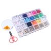 Clay Beads Kit for Bracelet Making 12 Colors 6mm Polymer Flat Round Clay Bead DIY Jewelry Making Accessoies 24 Grids