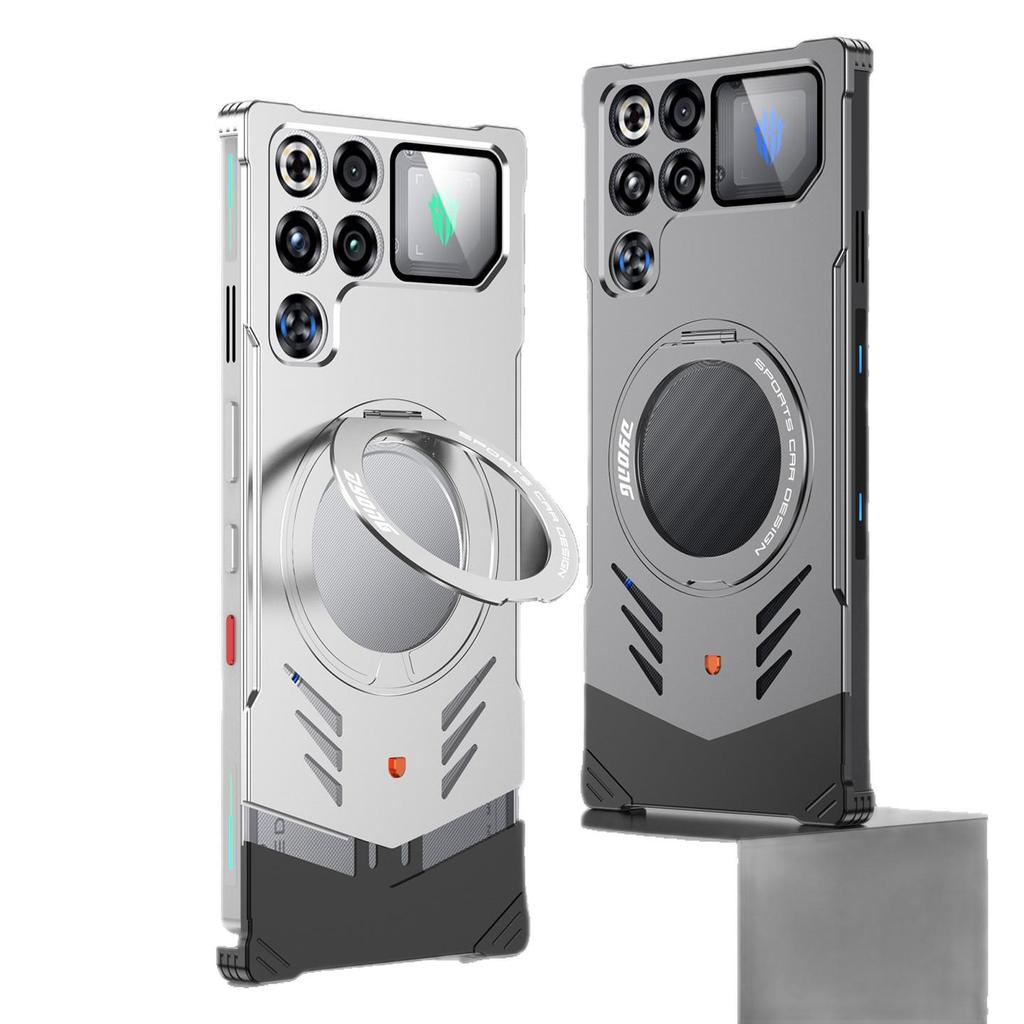 Металлический чехол-накладка RedMagic 11s Pro+ для телефона: Прочный, Ударопрочный, с вращающейся подставкой в виде спортивной машины