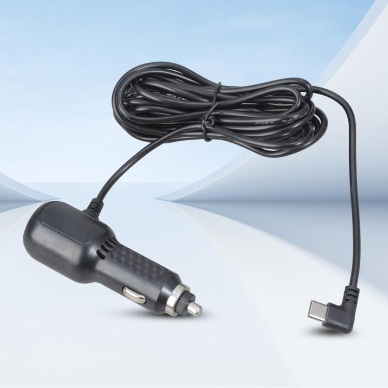 Автомобильное зарядное устройство 12 В 24 В, кабель питания 5 В 3 А USB C к автомобильному разъему (штекер) для мобильного телефона и ноутбука.