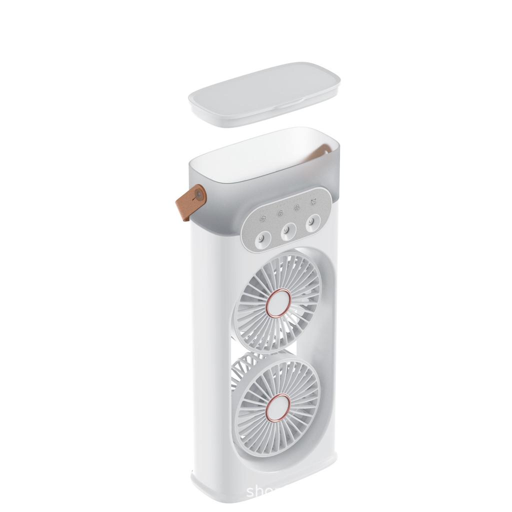 Portable Dual Head Desktop Air Conditioner Fan with Cool Mist