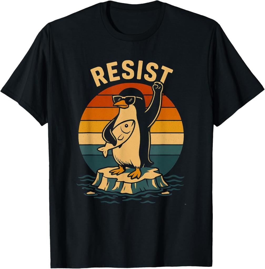 Funny Penguin Resist Penguins Protest Against Tariffs Cool T-Shirt