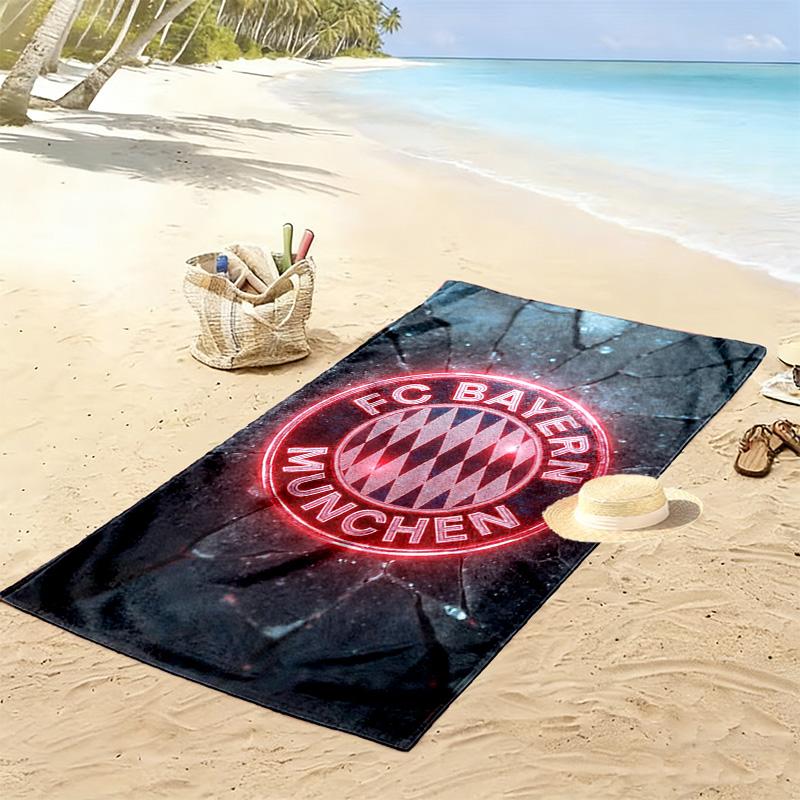 FC Bayern Munich: Passion Field beach towel Beach towel for vacation photos Outdoor camping swim Absorbent bath towel seaside printing beach Fashion