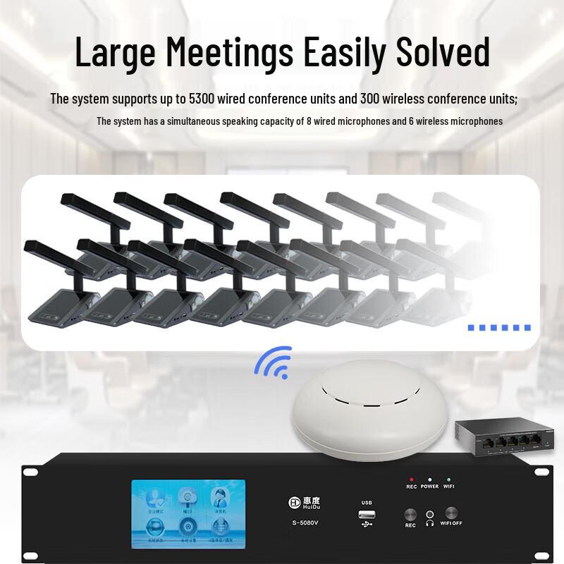 HuiDu Professional 5G Wired/Wireless Conference System (CN version)