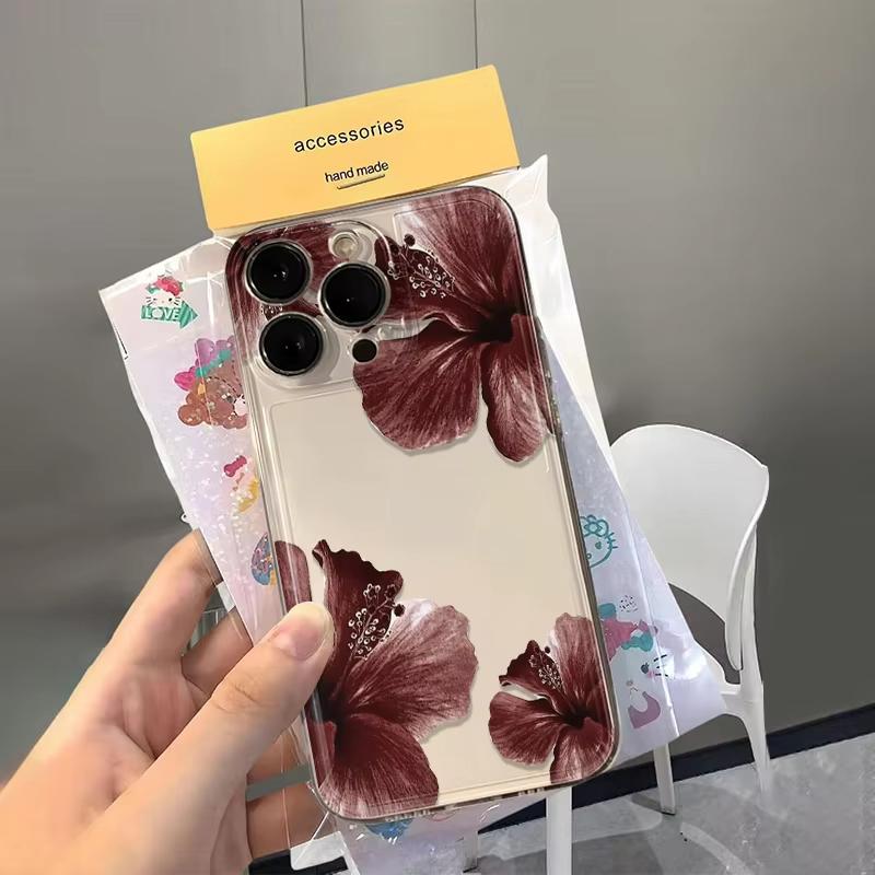 Red Lily Print Clear Phone Case For Xiaomi Mi Poco X6Pro X6 X7 X5 Pro Mi Poco F7 Pro F6 F5 Silicone Cover