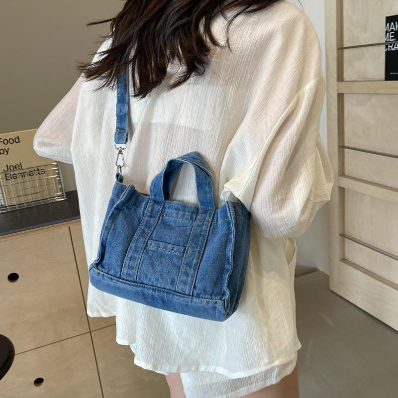 Холщовая сумка Джинсовая сумка через плечо Повседневная сумка-тоут