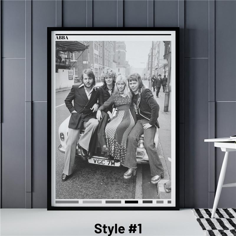 Плакат Abba, шведский поп-член Abba, черно-белый холст, живопись, постеры, декоративные фрески, настенное искусство, декор комнаты, эстетика
