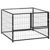 VidaXL Black Kennel 100x100x70 Cm Steel Enclosure for Puppies Outdoor Cage 150789