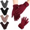 Women Winter Warm Thicken Plus Velvet Driving Mittens Touch Screen Gloves Skiing Gloves
