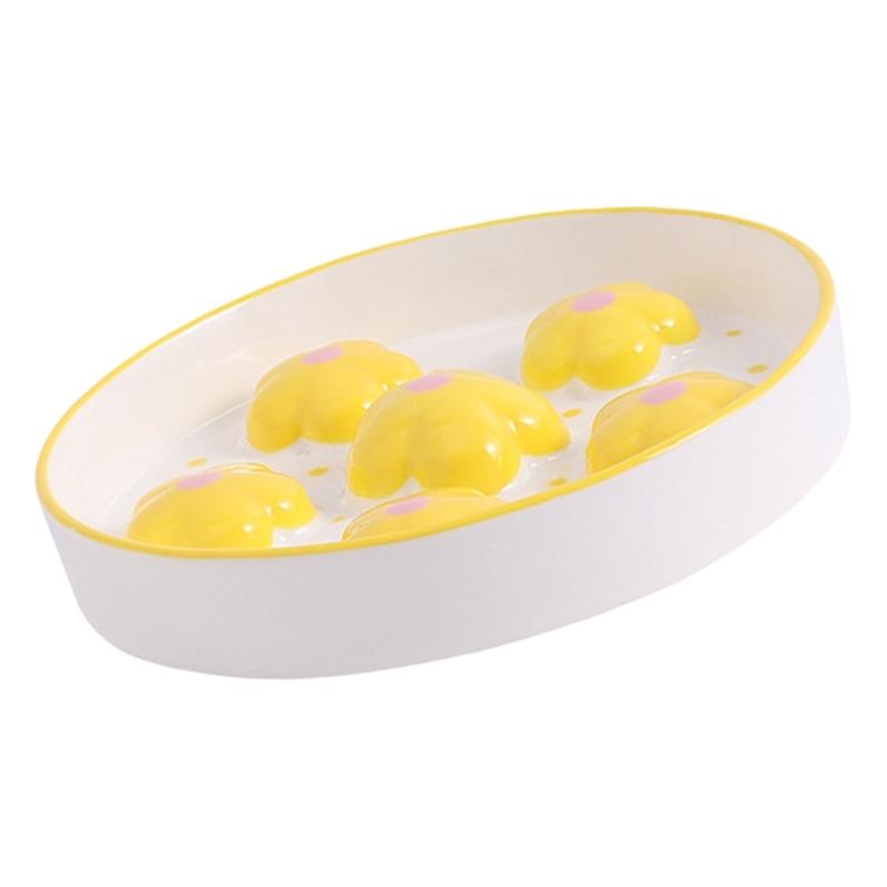 Миска для медленного поедания кошек, нарисованная вручную, с цветочным рисунком, пропагандирует безопасное кормление, дропшиппинг