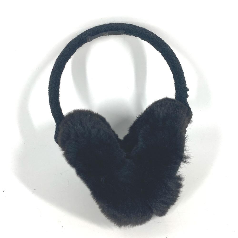 CHANEL ear warmers Camellia Stone CC CC Mark Logo Muffler Accessories Earmuff