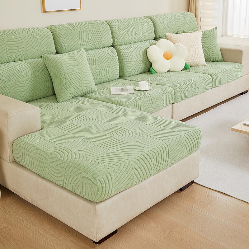 Universal Thickened Sofa Cover for All Seasons, All-inclusive Summer New Jacquard Velvet Non-slip Stretch Sofa Cover for Living Room