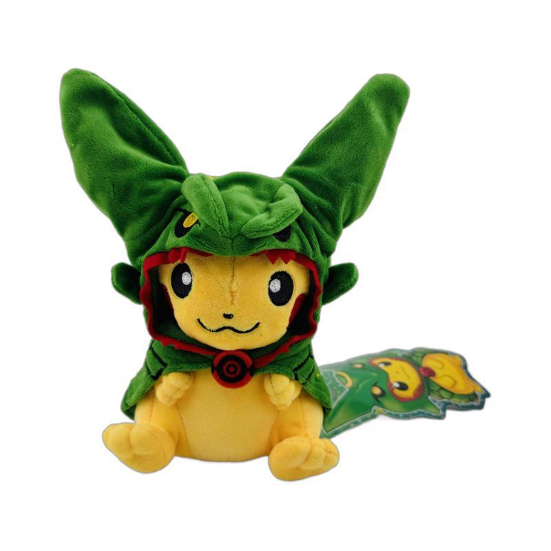 23 см XY Edition Огнедышащий дракон Пичу Рейкваза Трансформация Плюшевая кукла в шапке и пальто