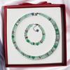 Light Luxury High Jewelry Design Natural Green Dongling Agate Beaded Necklace Exquisite Diamond Ring Bracelet 47 Gifts