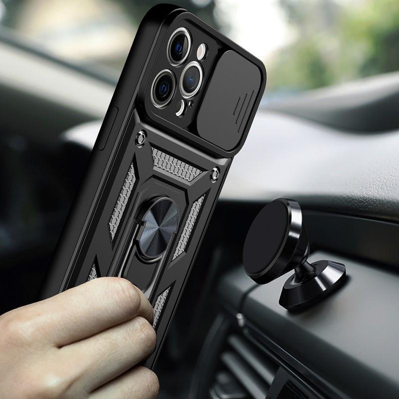 Applicable to iPhone17Pro window push mobile phone case Apple 15 cis armor car 16 Sergeant X ring bracket protective case