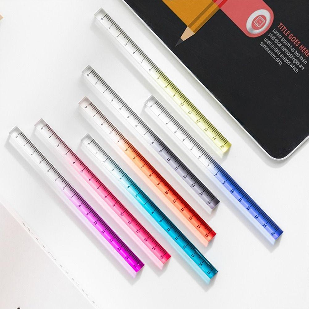 20CM Straight Ruler Transparent Scale Ruler Measurement Drawing Tool School Office Supplies