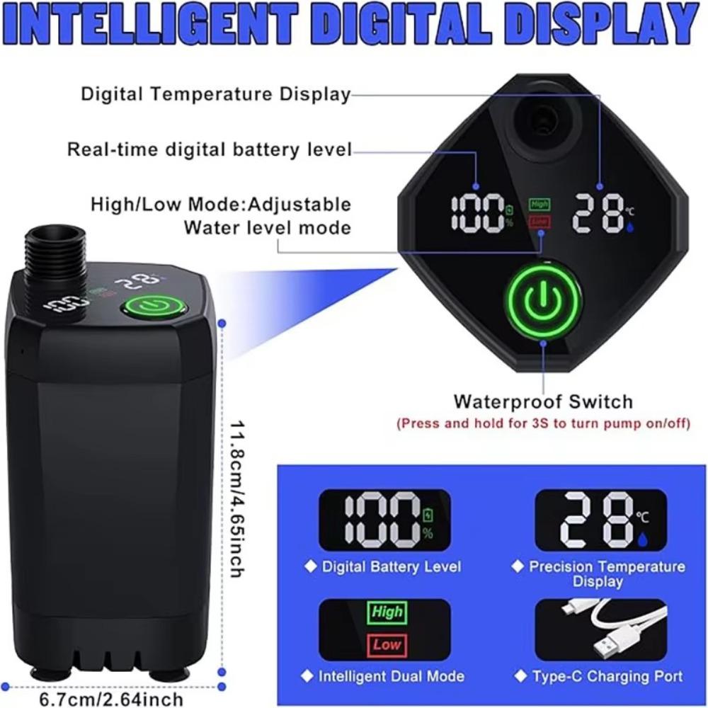 Перезаряжаемый душевой насос Светодиодный дисплей Кемпинговый душ Новый Портативный душ Для улицы