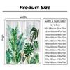 Floral Plants Shower Curtain Flowers Bamboo Butterfly Green Vines Botanical Herb Modern Bathroom Decor Polyester Bathtub Curtain