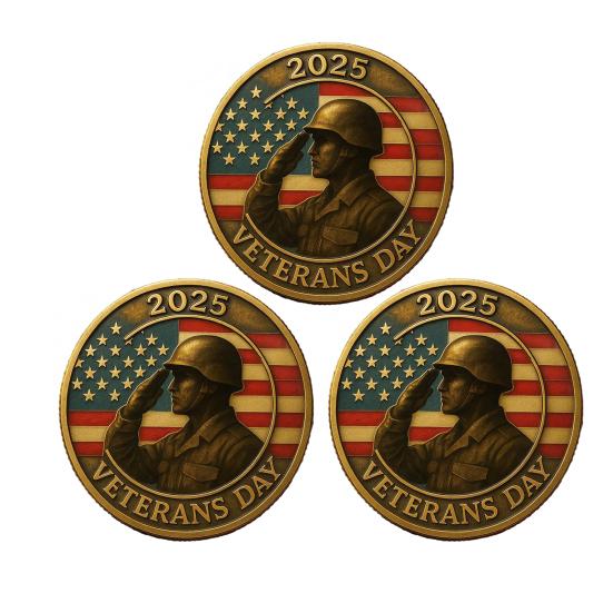 Veterans Tribute Coin Military Challenge Coin Commemorative Appreciation Coin Veterans Day Gift for Men Women Soldiers