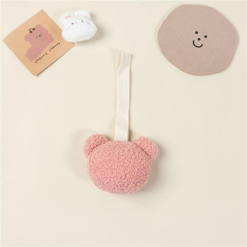Baby Pacifier Holder with Bear Pendant Newborn Pacifier Clip Plush Teether Pendant Safe & Durable Pacifier Pendant Decor