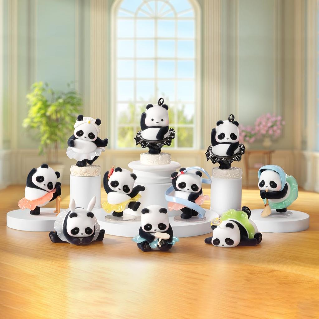 52TOYS Panda Roll Ballet Performance Series Blind Box Trading Figure Flocked Panda Figure Flocky Finish Collection Figure Painted Gacha Gacha Desktop