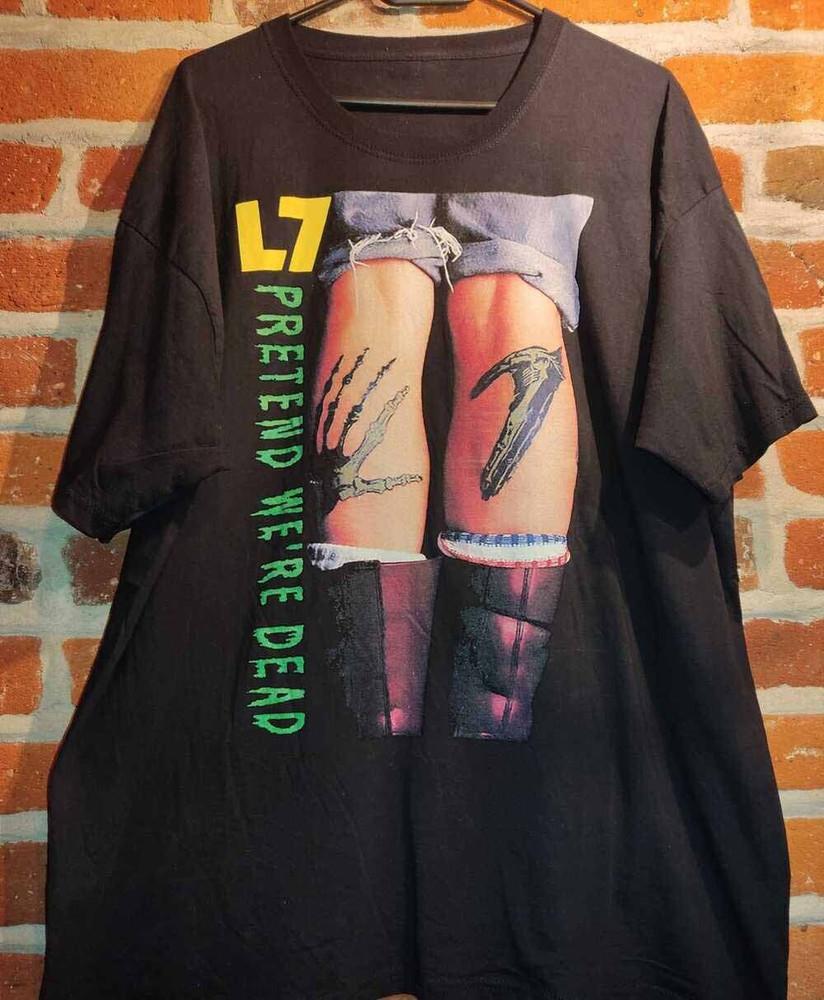 Винтажная футболка L7 Band Pretend We Are Dead Черная Мужская Унисекс S-5XL T1454 Унисекс Футболка