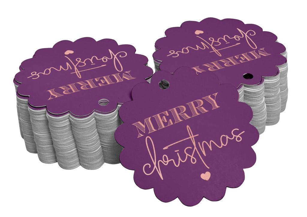 Inkdotpot Real Gold Foil Merry Christmas Tags Favor Hang Paper Tags 100