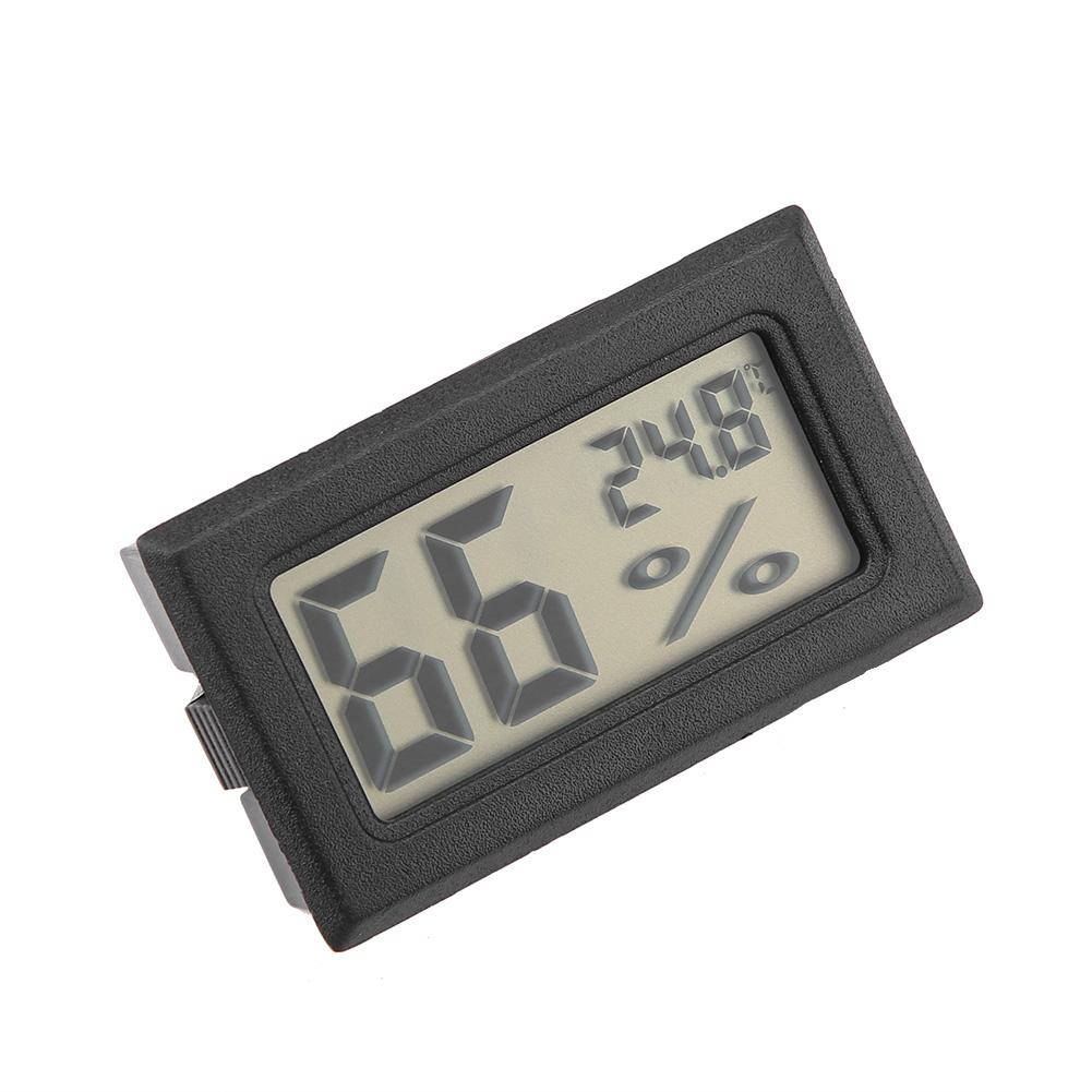 Embedded Digital Hygrometer Thermometer Humidity Temperature Monitor with Built in Probe Black