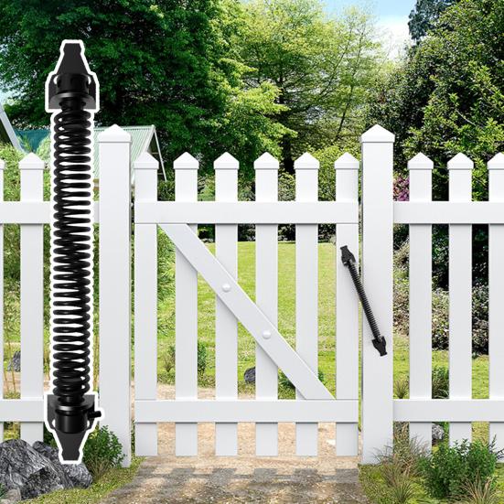 Door Hinge Latch Self Closing Door Spring Adjustable Tension Outdoor Gate Closer Rust-proof Automatic Fence Door Latch for Wooden Heavy Duty Gates