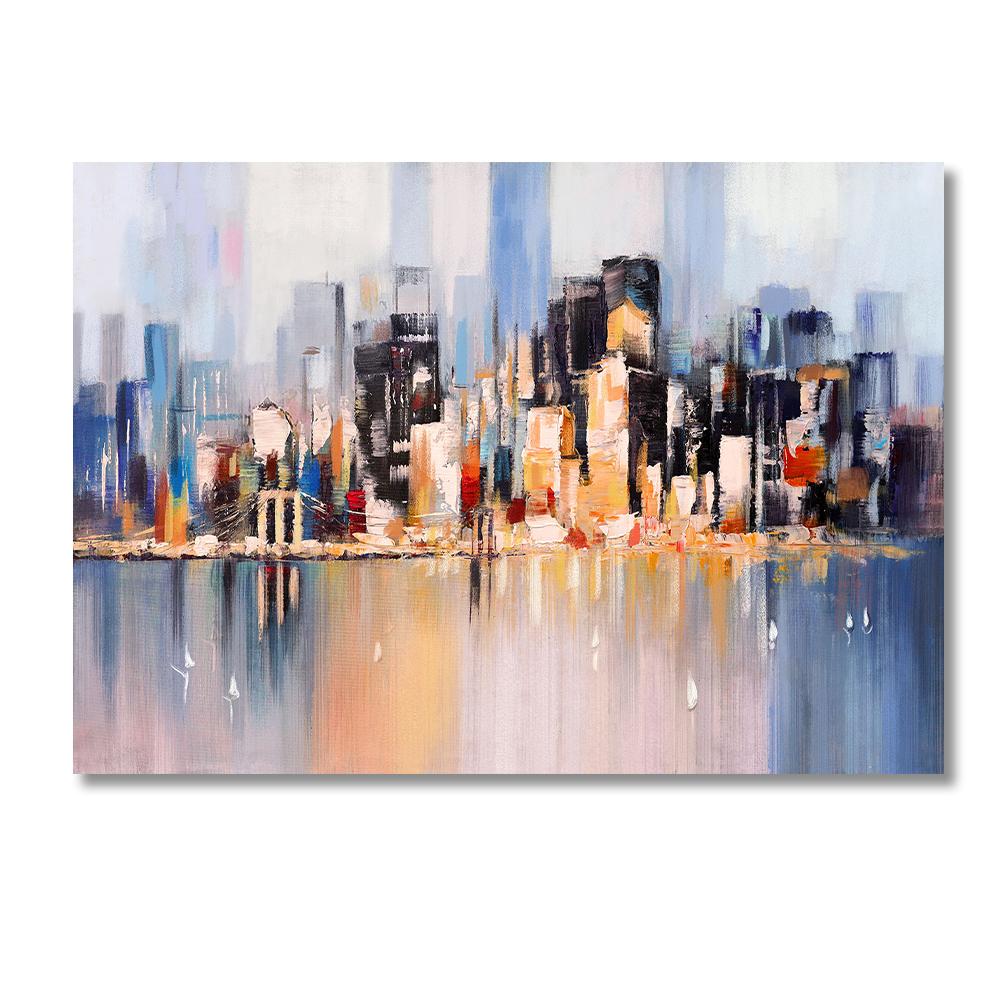 Скандинавский городской пейзаж, репродукция картины маслом, современные холсты, постеры и принты, настенная художественная картина для декора гостиной