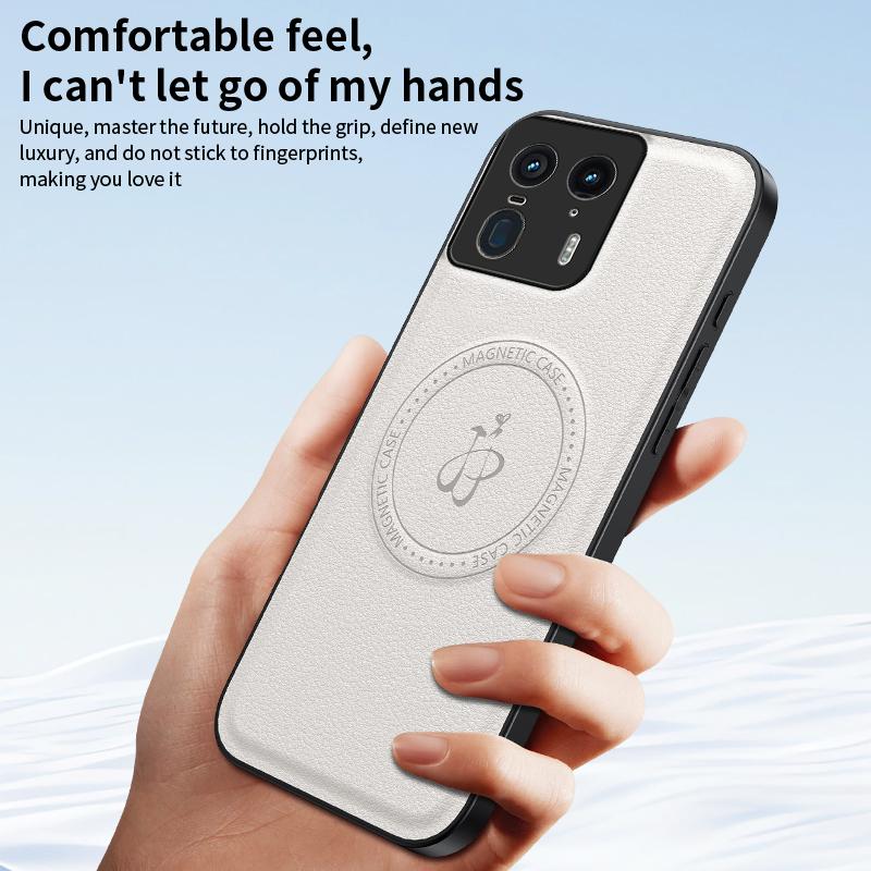 Беспроводная зарядка Магнитный чехол для Motorola Edge 50 Neo Moto Edge 50 Fusion Сверхзащитный чехол Оболочка из ПУ кожи Coque Funda