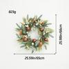 Classic Bow Half Circle Christmas Wreath for Christmas Decorations Simulation Flower Simulation Red Fruit Wreath