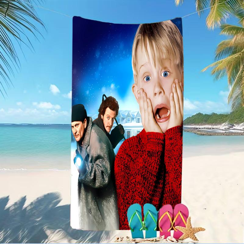 Beach Towel with Home Alone Pattern - soft,absorbent,machine washable Lightweight&Modern,swimming,Travel Essentials