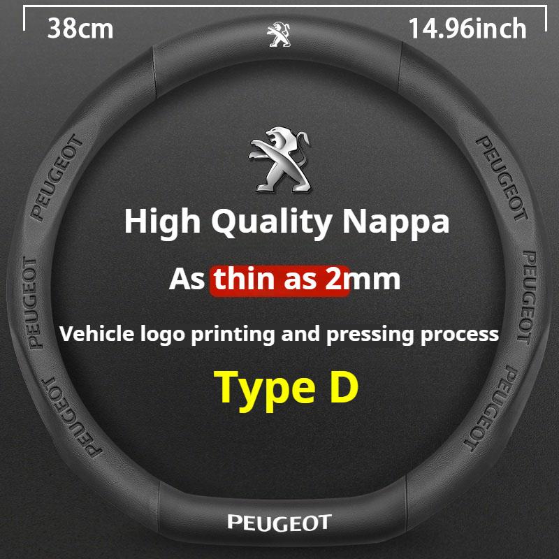 Кожаный чехол на руль автомобиля для Peugeot GT-Line 206 207 208 307 308 406 407 408 508 607 2008 3008 4008 5008 RCZ Rifter GT