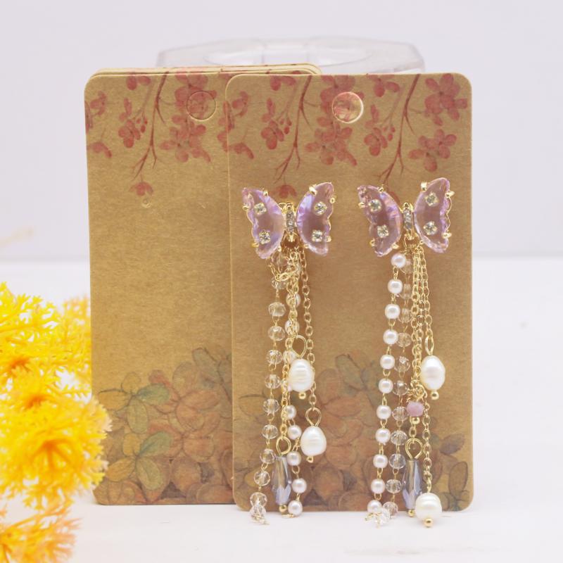 50pcs 5x9cm Earrings Cards Paperboard Jewelry Newest Arrived Popular Display Cardboard Hot Sale Fashion Design Delicate Cards