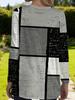 Women's large size with pocket design loose color matching long-sleeved T-shirt