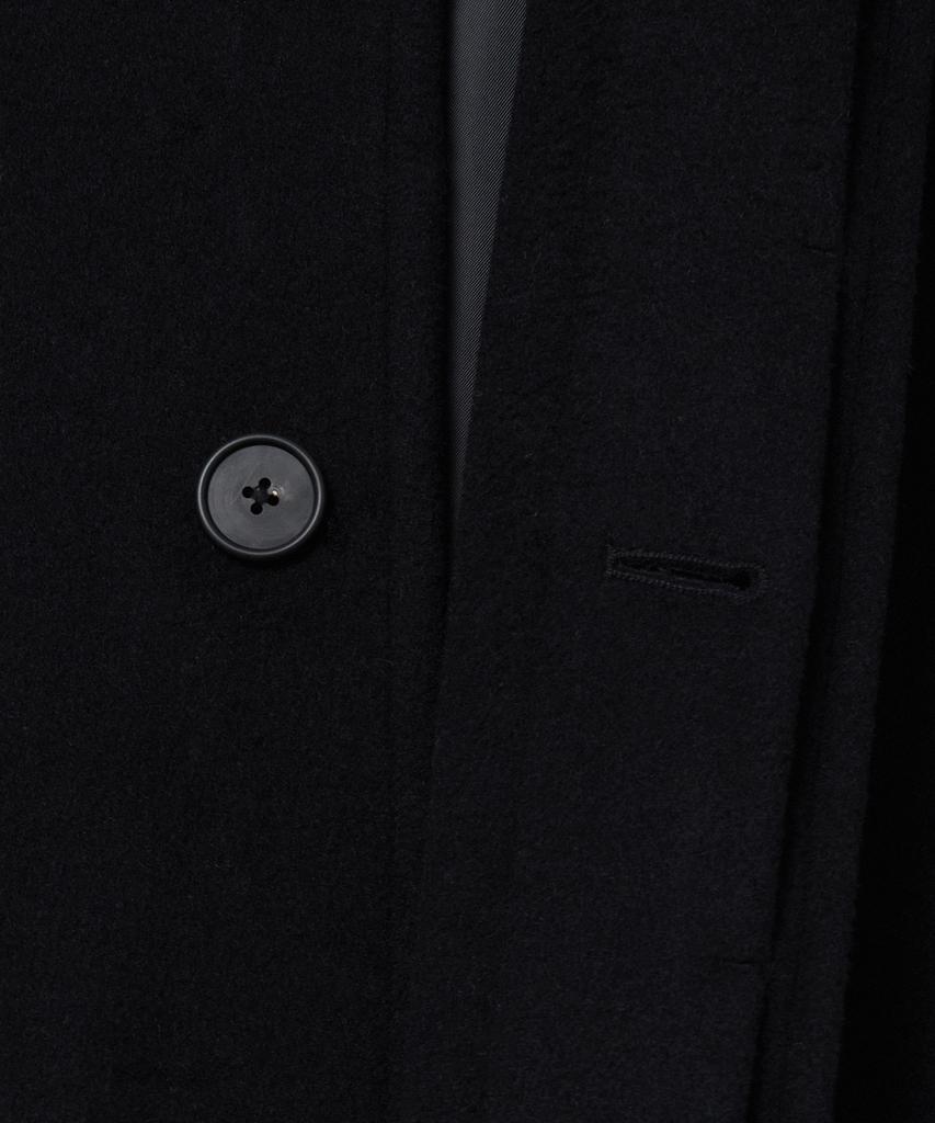 Musinsa Standard Cashmere Blend Oversized Minimal Balmacaan Coat [Black]