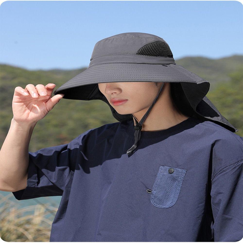 Leisure Face Covering Fishing Hat Sunscreen Mountaineering Hat New Sunshade Hat Men's